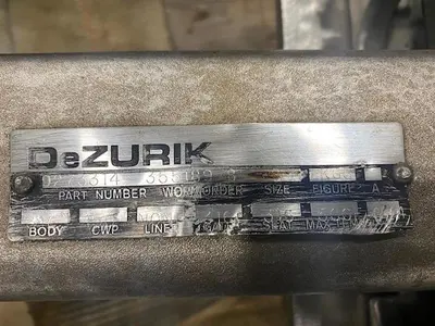 DEZURIK SIZE 8 K65 FIGURE 8" PNEUMATIC S/S SLIDE GATE VALVE