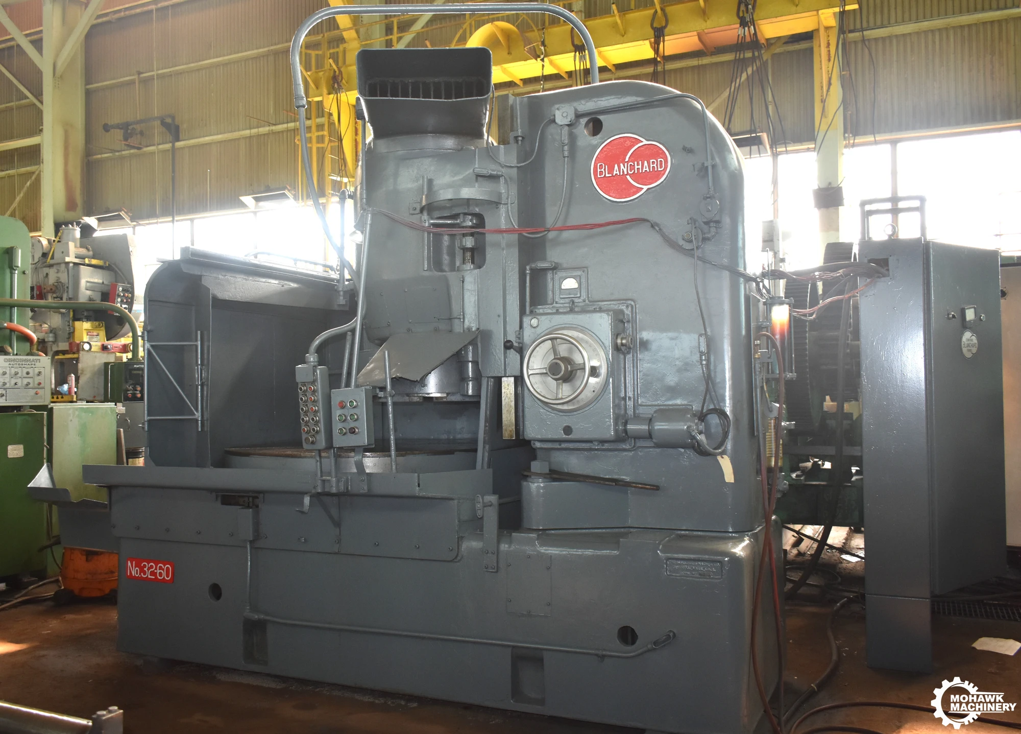 60" BLANCHARD "32-60" EXTRA-HIGH VERTICAL-SPINDLE ROTARY SURFACE GRINDER w/100 HP MOTOR - 24” UNDER THE WHEEL