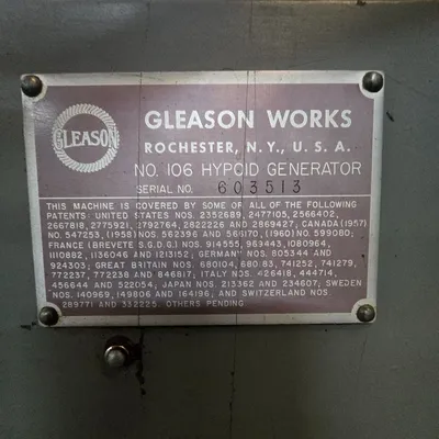 GLEASON 106 BEVEL GEAR GENERATORS SPIRAL | Piselli Enterprises (12)