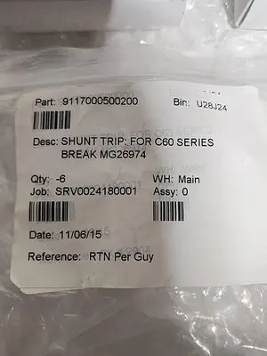 SQUARE D SCHNEIDER ELECTRIC SHUNT TRIP MG26974 9117000500200