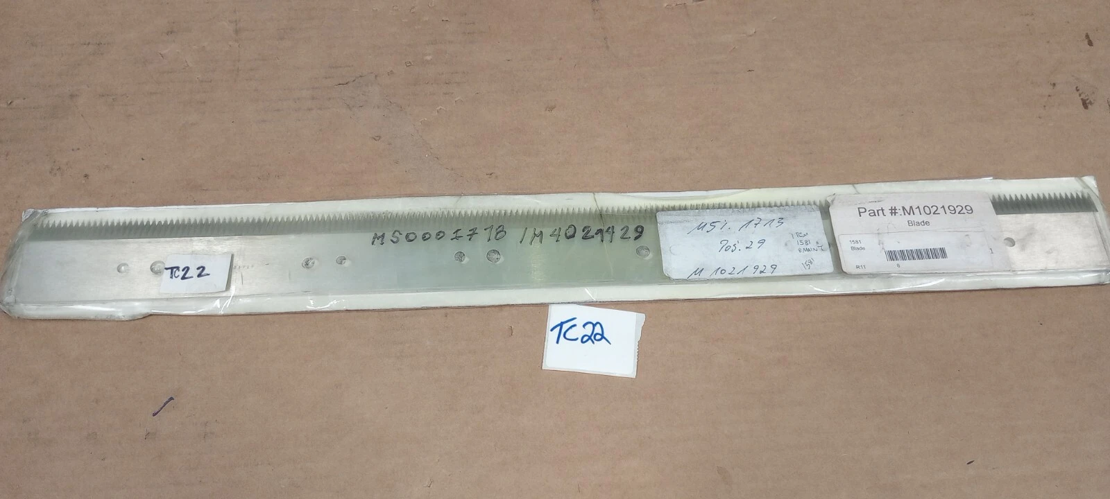 M-102-1929 1581 BLADE PART #M-1021929 BLADE