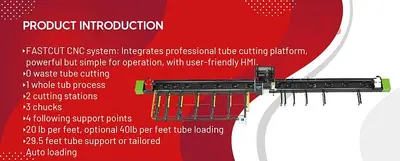 Bescutter Hytube 3Chuck TUBE CUTTER 2000W - 6000W | Fiber Laser Pipe Cutting Machine with Auto Loading
