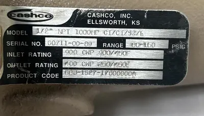 New | in-Stock CASHCO 1000HP Air Pressure Regulators Ohio US | Surplus Asset Holdings #1236078