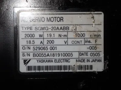 Used YASKAWA SGMG20AABB Servo Motors | HGR 24 #730857