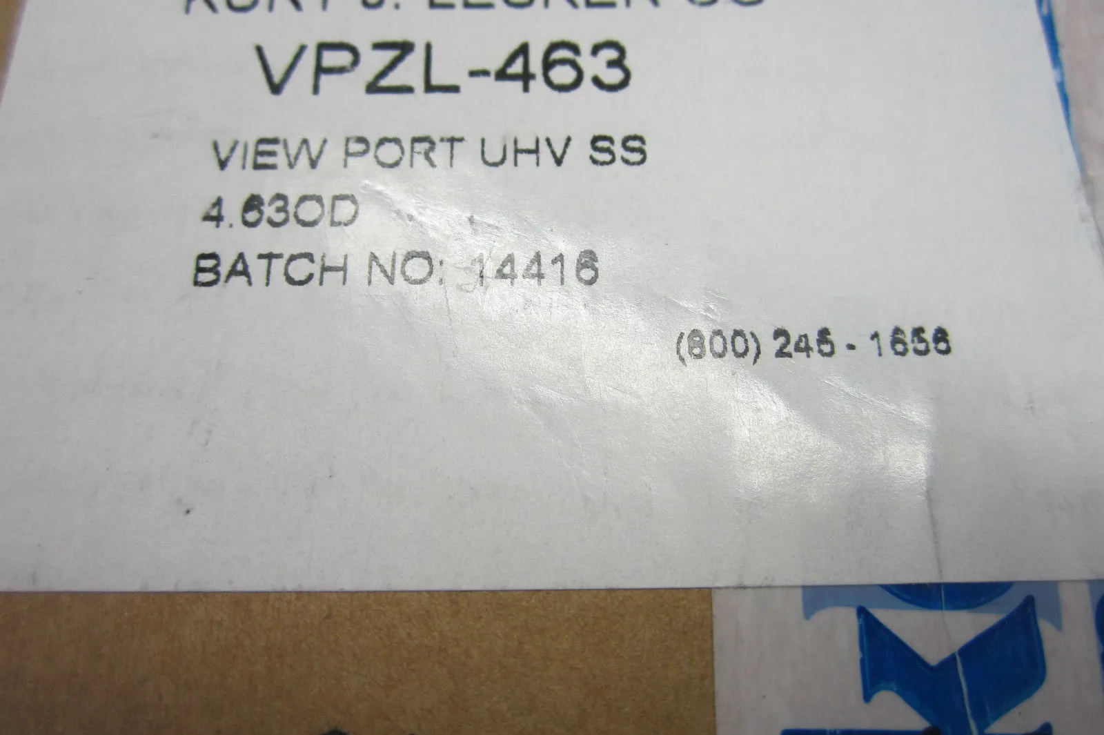 NEW KURT J. LESKER VPZL-463 VIEWPORT VPZL463