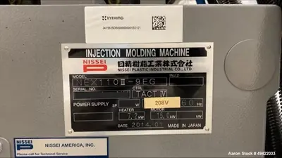 Used NISSEI NEX110III-9EG Injection Molding Machines Illinois US | Aaron Equipment #1348368