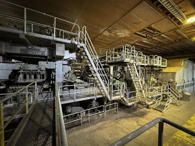 110" (2.8M) VOITH FOURDRINIER PAPER MACHINE (LBM) MFG 2001 LINERBOARD / TUBE & CORE – TANDEM NIPCOFLEX SHOE PRESSES - 72"(1.8M) DIAMETER DRYERS