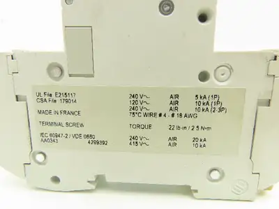 Merlin Gerin C60N Circuit Breaker 1 Pole 240V 15A-Type C Lot of 15
