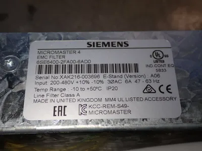 New | in-Stock SIEMENS 6SE64002FA006AD0 Filters | HGR 24 #744960