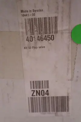 KV 50 PLASTIC FLAP VALVE - 40146450 For Welding 16441-00 New Open Box #2663