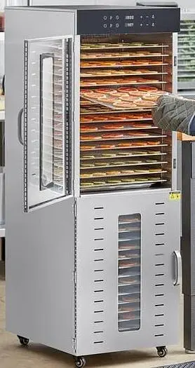 32 Tray Stainless Steel Food Dehydrator with Glass Doors - 220V, 3000W