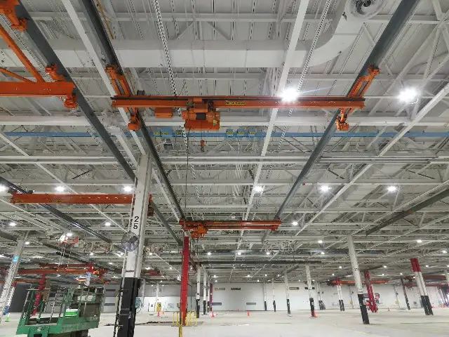 Cleveland Tramrail P&H 1 Ton Single Girder Underhung Bridge Crane 21' Span