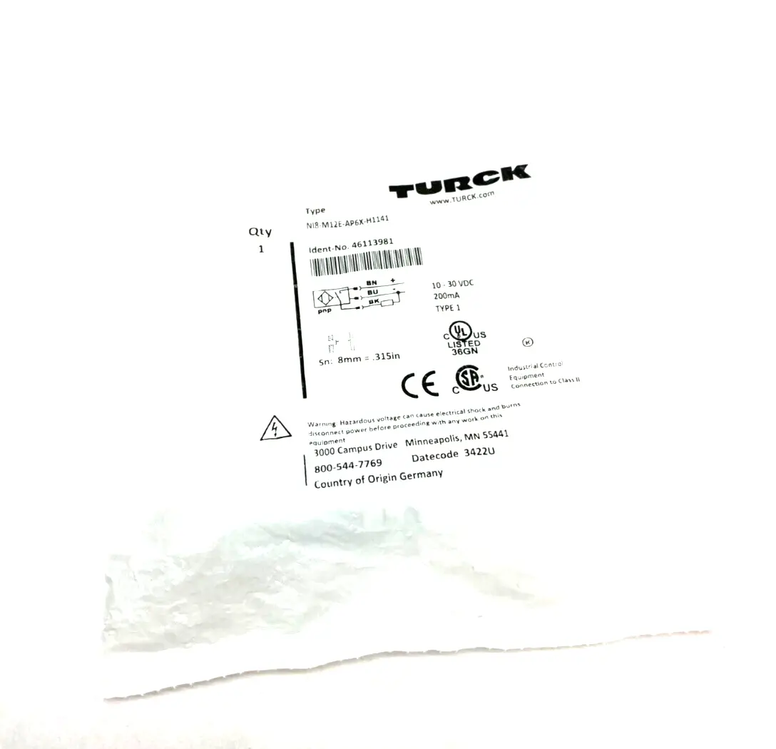 NEW TURCK INDUCTIVE PROXIMITY SENSOR 3-WIRE 10-30VDC
