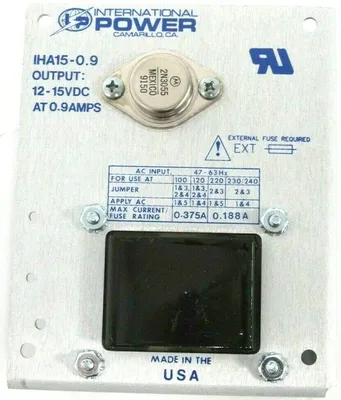 NEW INTERNATIONAL POWER IHA15-0.9 POWER SUPPLY IHA1509 12-15VDC