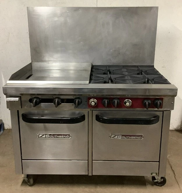 152-0226 Southbend X448EE-2GL 4-Burner Natural Gas Oven/Griddle/Stove
