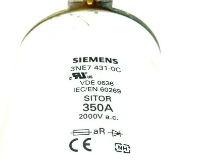 NEW LOT OF 2 SIEMENS 3NE7431-0C SITOR FUSE 350AMP 2000V 3NE74310C
