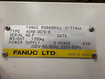 Fanuc Alpha T14iA Vertical Machining Center