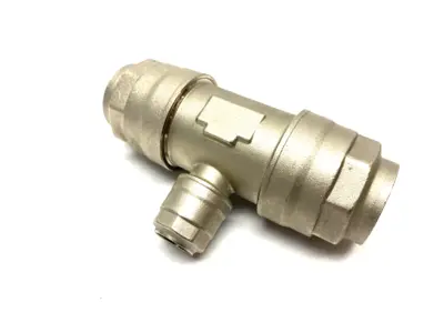 USED CHAMPION INFINITY QUICK-LOCK ALUMINUM OUTLET TEE UNION FITTING 40MM X 20MM
