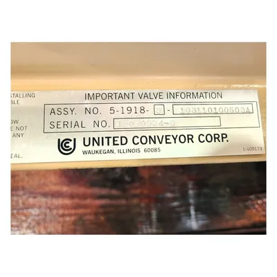 Surplus 10" United Conveyor Corporation Stainless Steel Knife Gate Valve