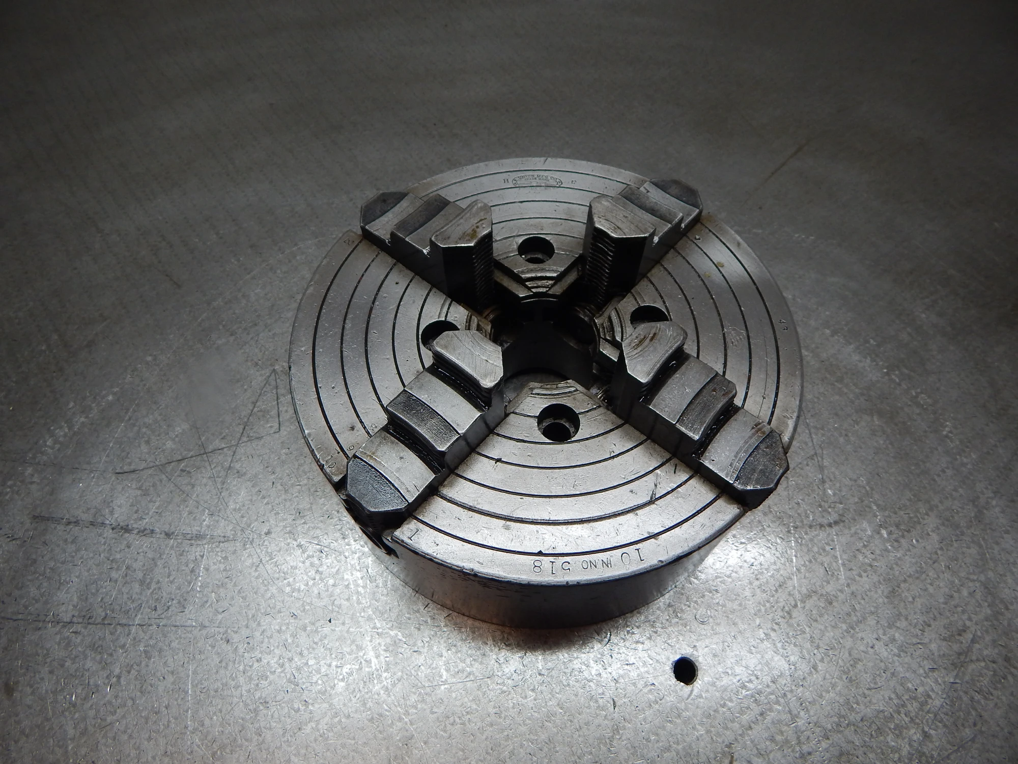 10" UNION #518 4 Jaw Chuck 2-1/8" Bore USA #5389
