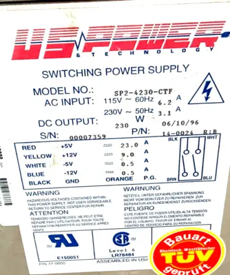 NEW US POWER SP2-4230-CTF SWITCHING POWER SUPPLY 115V 60HZ SP24230CTF