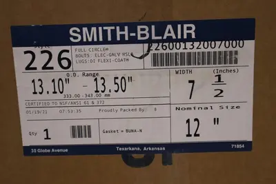 SMITH BLAIR 22600132007000 REPAIR CLAMP FULL CIRCLE NITRILE GASKET STOCK #1754
