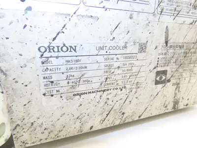 Orion RKS750F Chiller Unit Cooler 200V 3Ph 2.20kW R-407C Air & Water Cooled