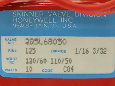 Skinner Lancer 2Q5L68050 Solenoid Valve 3-Way NC 120V 125 PSI 1/4" Quick Exhaust