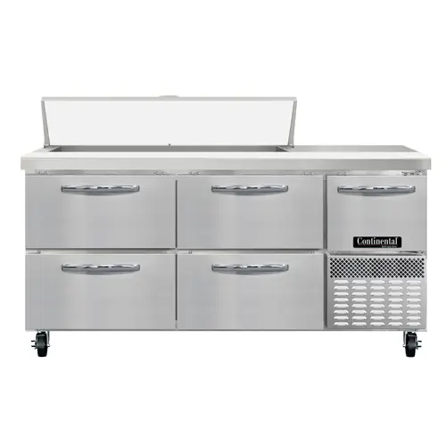 Continental RA68N12-D 68" Sandwich/salad Prep Table W/ Refrigerated Base, 115v