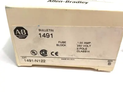 USED ALLEN-BRADLEY SER. B FUSE BLOCK 2-POLE 250V