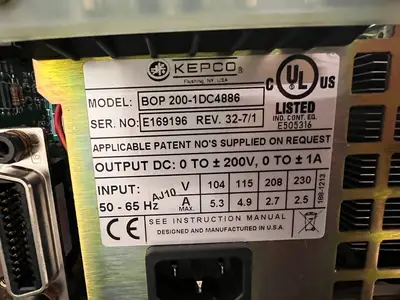 Used 2022 KEPCO POWER BOP 200-1DC4886 Power Supplies Michigan US | Aucto #226985
