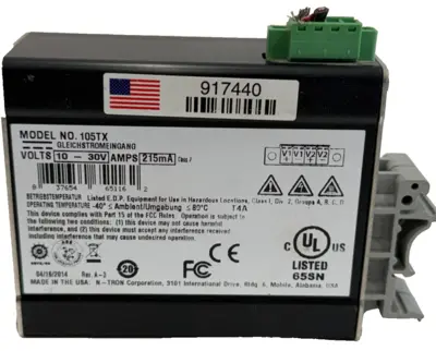 USED N-TRON 105TX ETHERNET SWITCH VOLTS10-30V AMPS