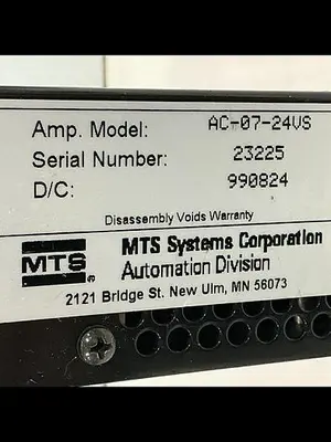 USED MTS SYSTEMS AC-07-24VS