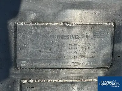 USED Lee Industries 750 Gal Lee Vacuum Kettle,304 S/S, 100# Jacket