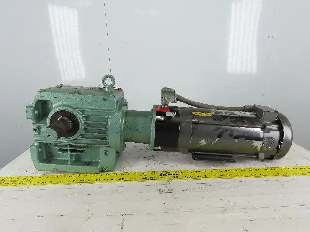 Sew Eurodrive S72LP145 2Hp 180VDC Gear Motor 71.32:1 Ratio Brake Baldor CDP3585