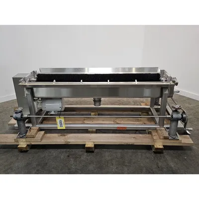Used 1/2HP Motorized Sanitary Conveyor Belt Washing System - 54"W