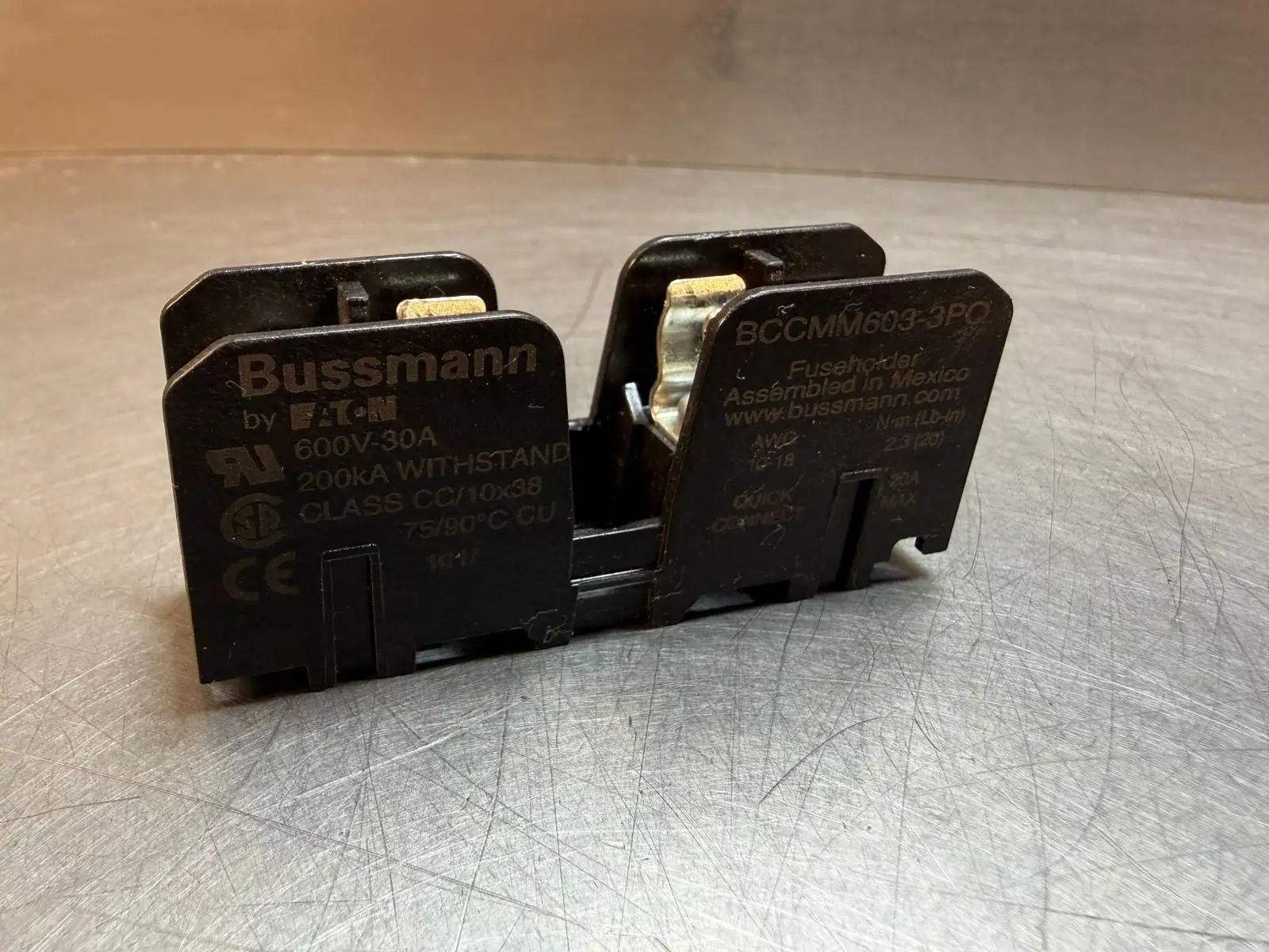 Bussmann BCCMM603-3PQ Fuse Holder 600V-30A 10-18Awg (7.3.2)