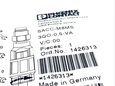 1426313,SACC-M 8MS-3QO-0,5-VA | Phoenix Contact SACC-M 8MS-3QO-0,5-VA Connector 3-Pin Male M8 1426313 - New