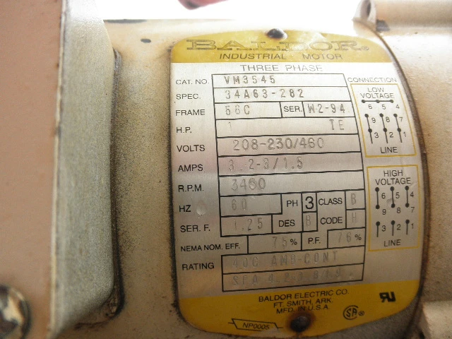 Used BALDOR VM3545 A.C. Motors Colorado US | Power Zone Equipment #967381