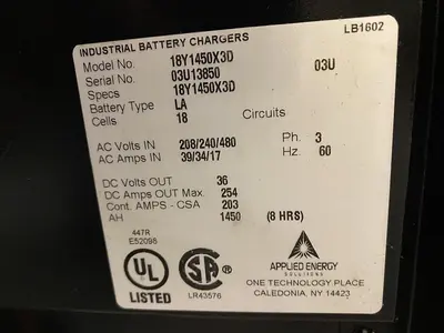 Used APPLIED 18Y1450X3D Battery Chargers Ohio US | Surplus Asset Holdings #1226413