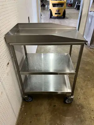 Used Falcon Restaurant Supply Used 18" X 30" Stainless Steel Equipment Stand with Casters - FG6 - SS351 Restaurant Equipment (Miscellaneous) Illinois US | Falcon Restaurant Supply #1374610
