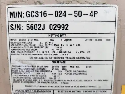 Used LENNOX GCS16-024-50-4P HVAC Parts and Equipment British Columbia CA | Lenmark #242898