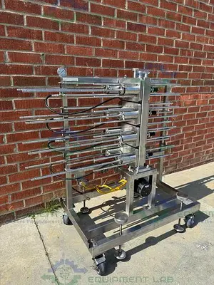 USED MILLIPORE STAINLESS STEEL PELLICON 2 CASSETTE FILTER HOLDER STACK OF 8