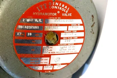 USED ITT GENERAL CONTROLS H0V1A107T01 HYDRAMOTOR VALVE