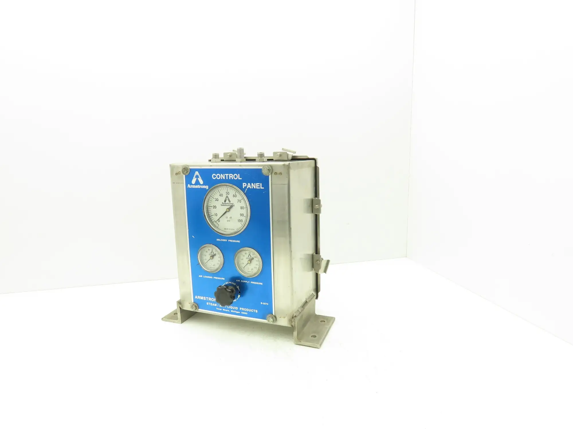 Armstrong Control Panel B-2573 Pneumatic Pressure Regulator Panel W/Gauges