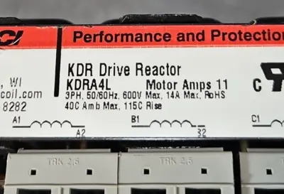 TCI KDRA4L Drive Reactor 3PH 50/60Hz 600V 11Amp (BIN425)