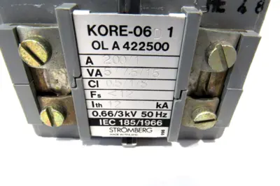 USED STROMBERG KORE-06D1-OL-A-422500-A200/1 CURRENT TRANSFORMER KORE06D1OLA42250