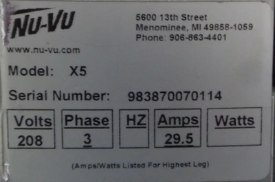 Used NUVU X5 Electric Ovens California US | BakeryEquipment.com #1555287