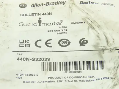 Allen Bradley 440N-S32039 SensaGuard Safety Non Contact Switch No Actuator