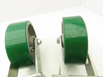 PEMCO E-6 Caster W/6" Heavy Duty Poly Covered Wheel Greaseable Bearings Lot of 2